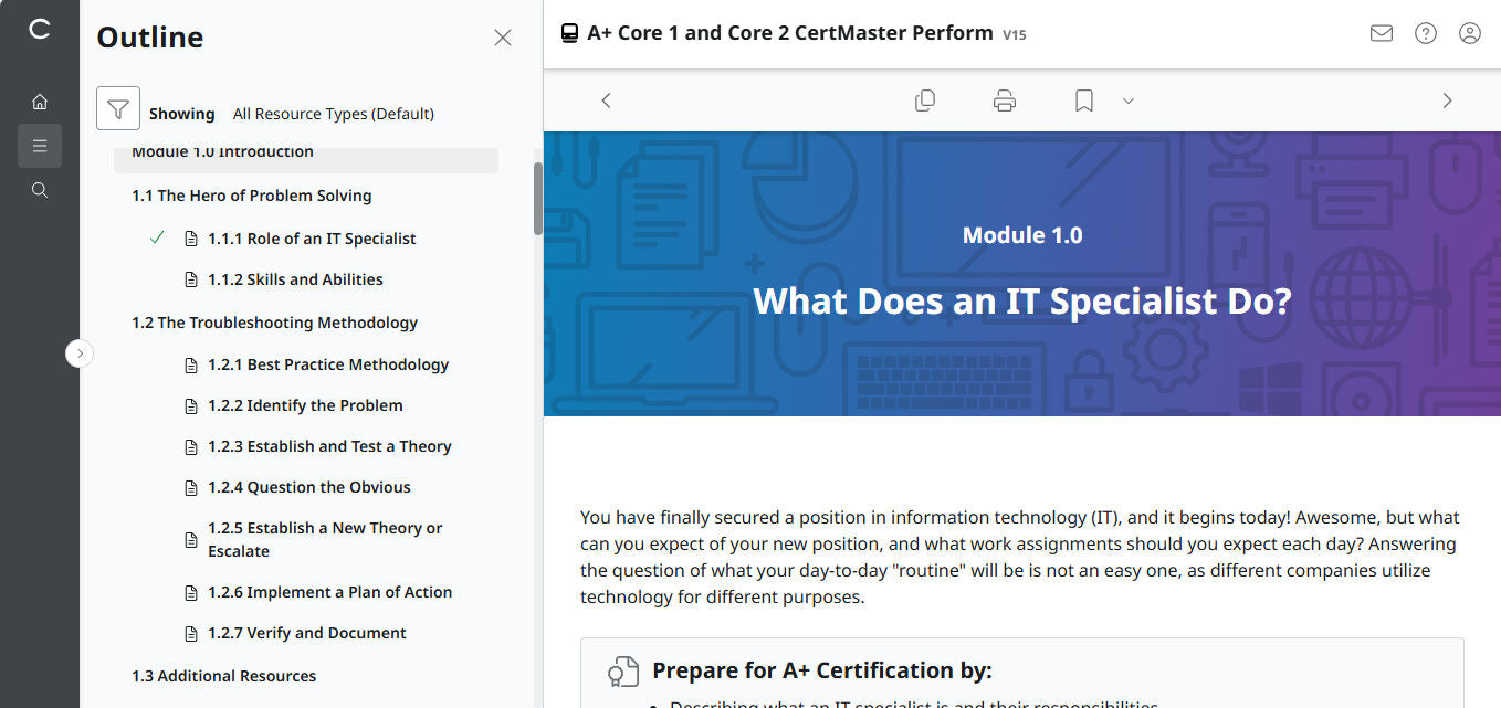 CertMaster Practice für CompTIA A+ Core 1 (220-1101) – (25 % Rabatt)