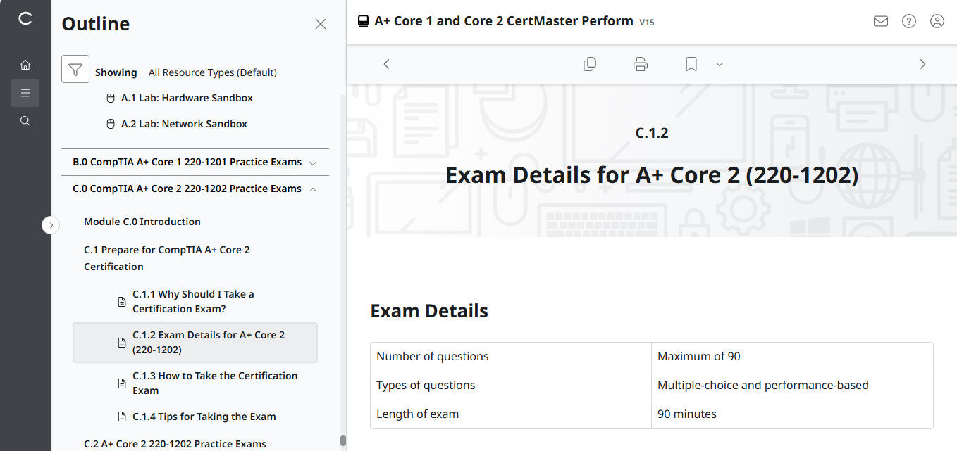 CertMaster Practice für CompTIA A+ Core 1 (220-1101) – (25 % Rabatt)